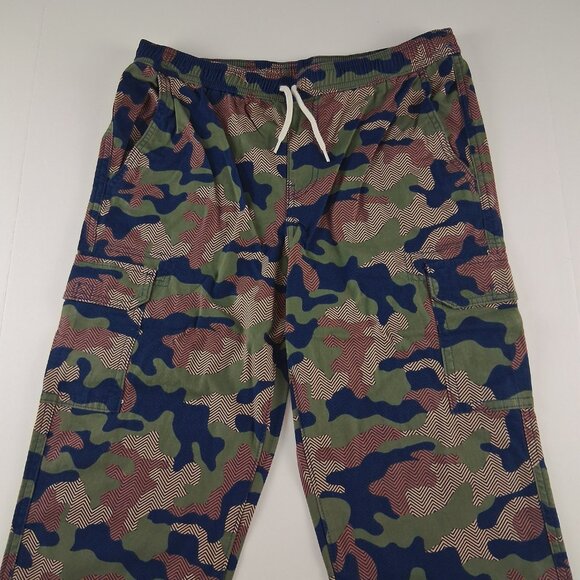 Lands End Iron Knee Stretch Jogger Pants Boys XL Husky Almond Bisque Camo - Picture 2 of 8